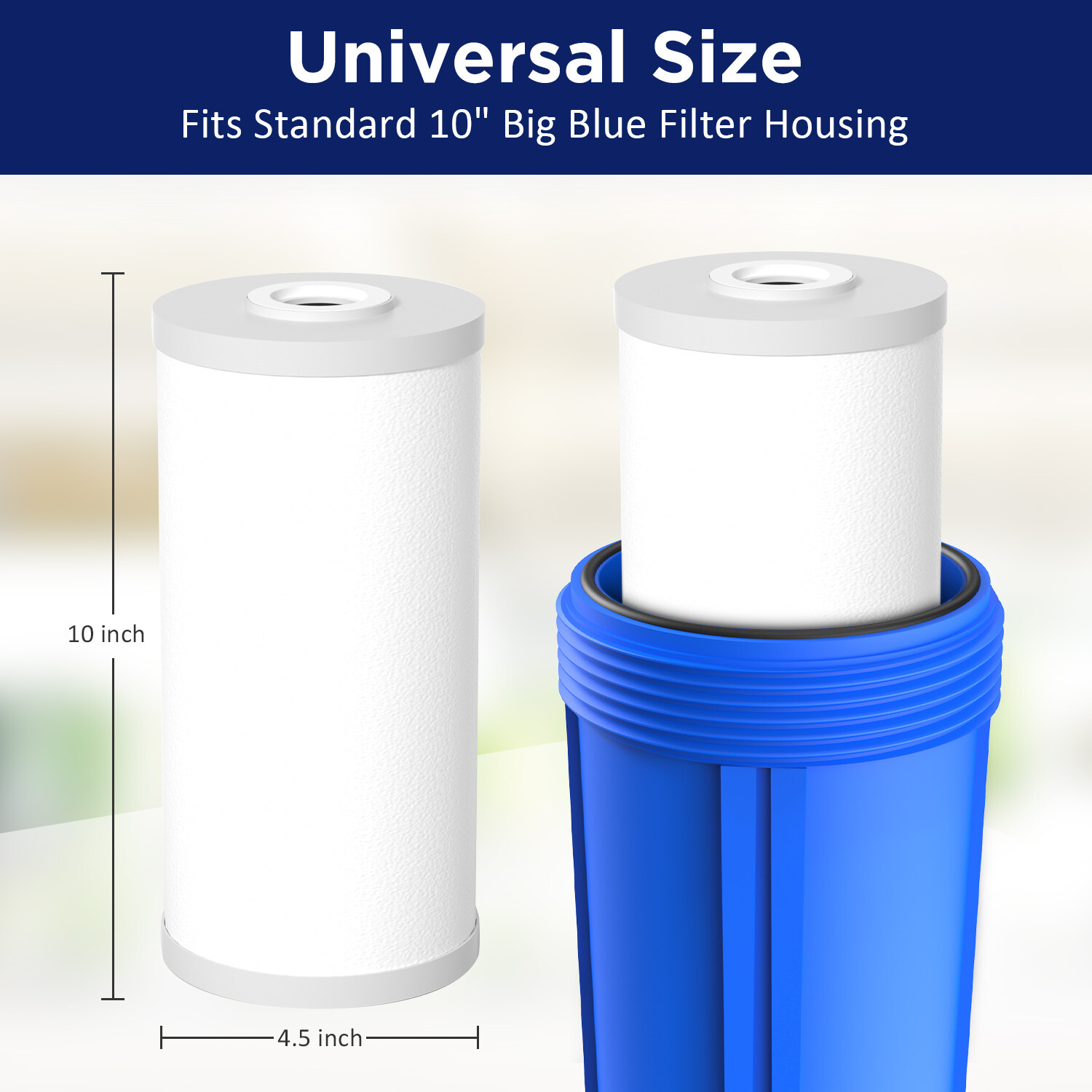 3Pack 10×4.5″ Whole House PP GAC Carbon Sediment Water Filter Cartridge 5 Micron