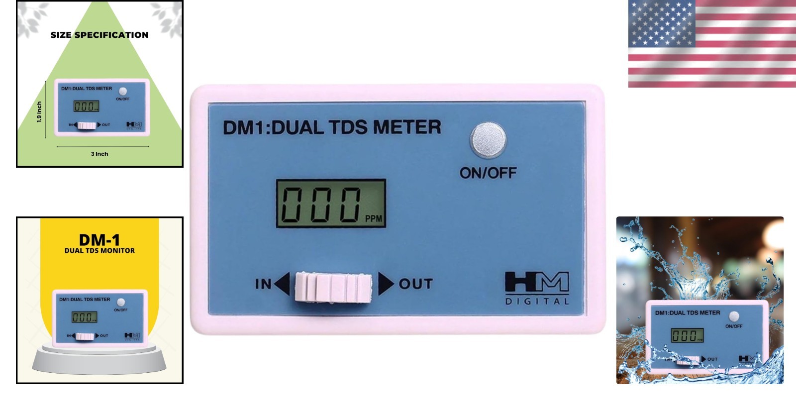 Advanced TDS Meter: In-Line Dual Monitor for Efficient Filtration – Blue & White