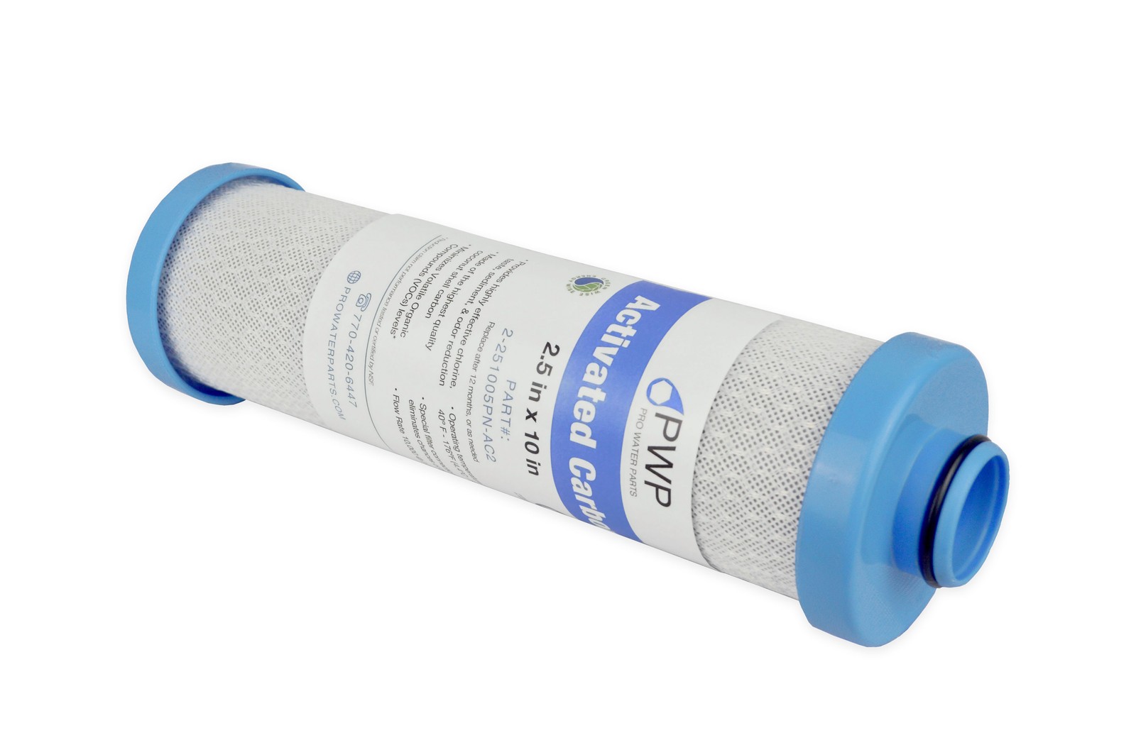 RV Water Filter Activated Carbon Block Push-Nipple Cartridge OEM 2.5 x 10″ for