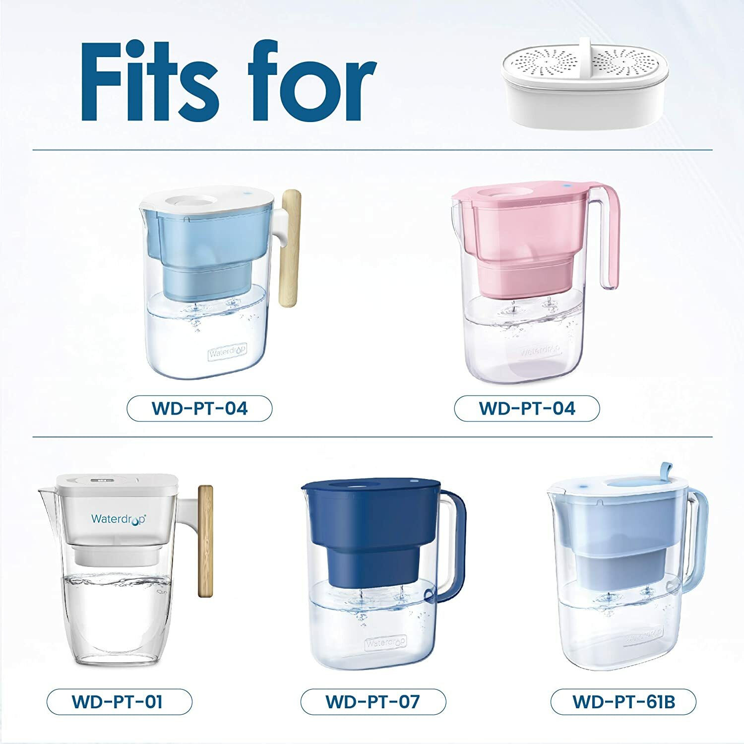 3Packs Waterdrop Replacement Filters for All Waterdrop Pitcher Filtration System