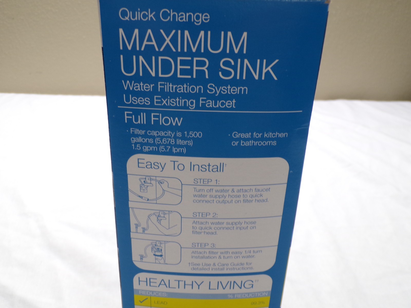 Filtrete 3M Maximum Under Sink Water Filter 3US-MAX-S01 1500 Gallon Open Box