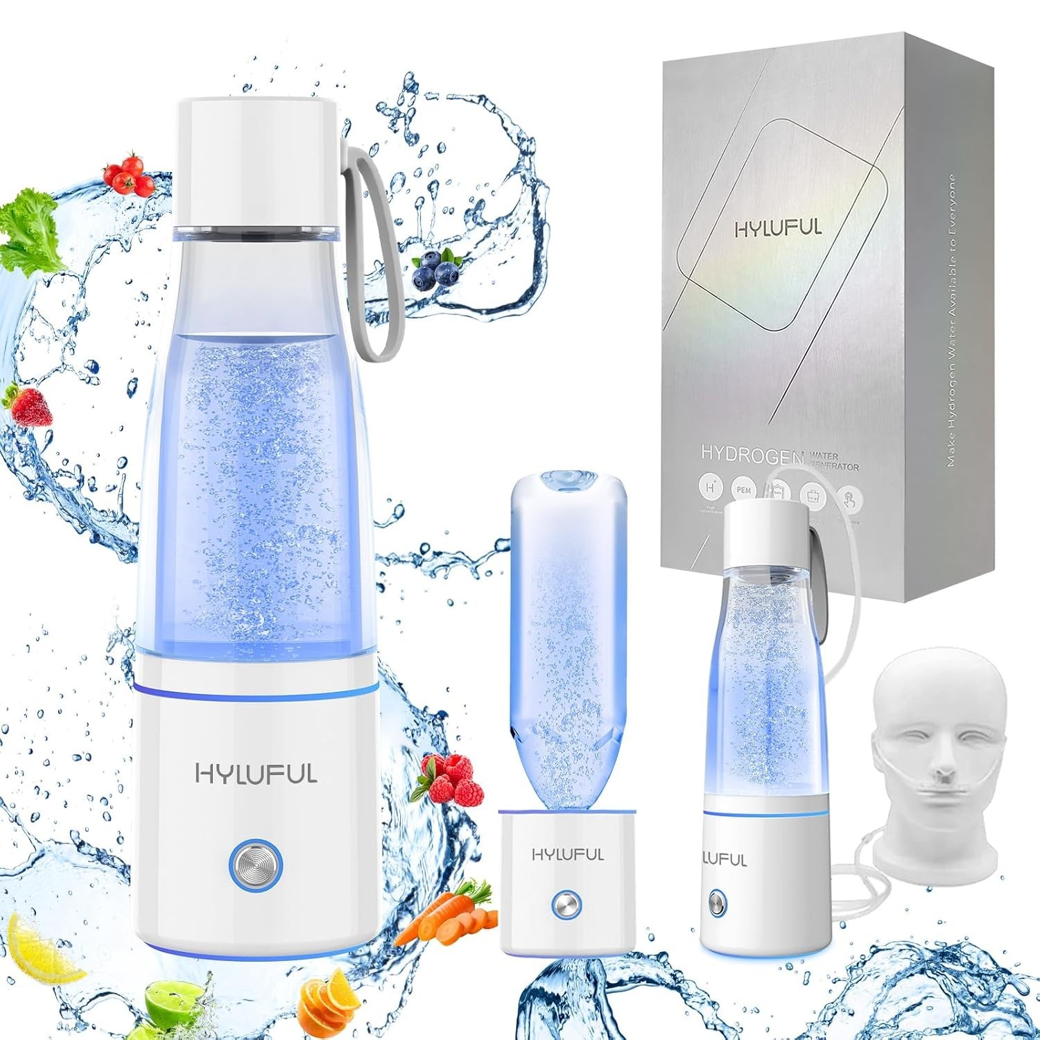 5000PPB Hydrogen Water Bottle 3 in 1 Generator SPE PEM Electrolysis Ionizer