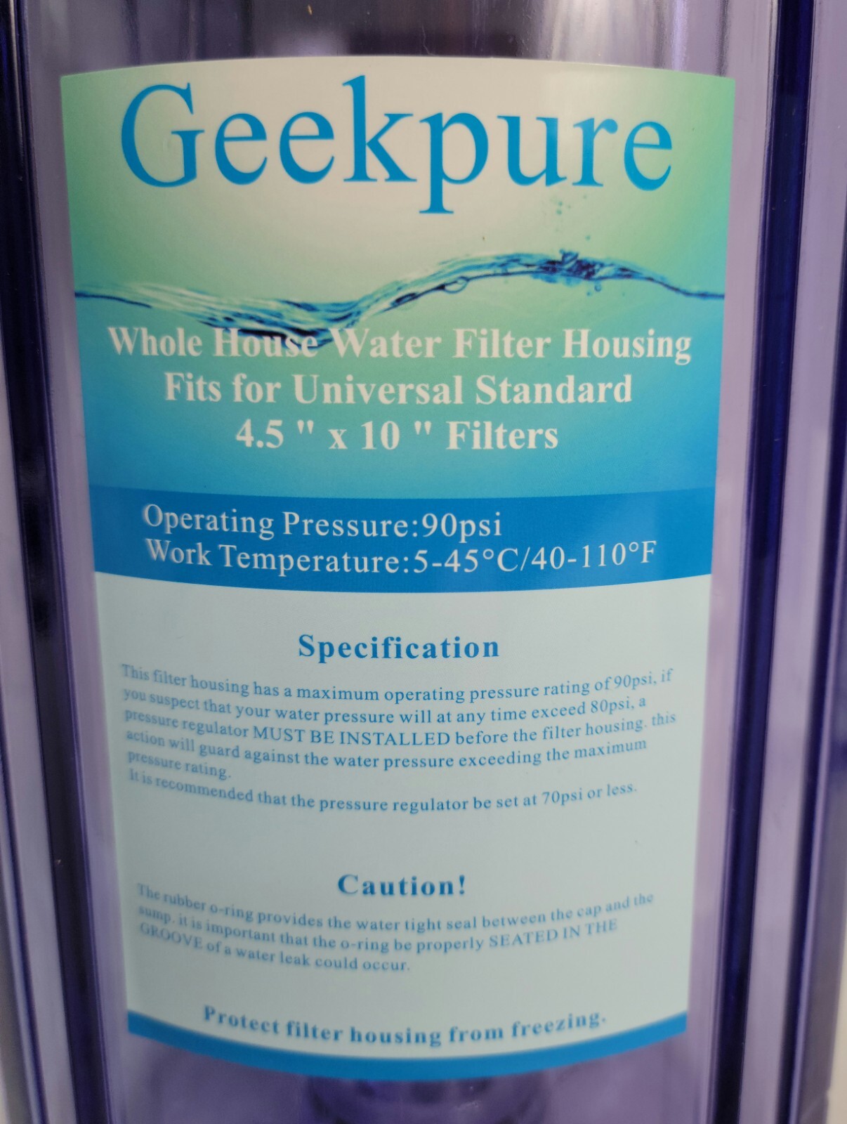 Geekpure 2 Stage Whole House Water Filter System with 10-Inch Big Clear Housing