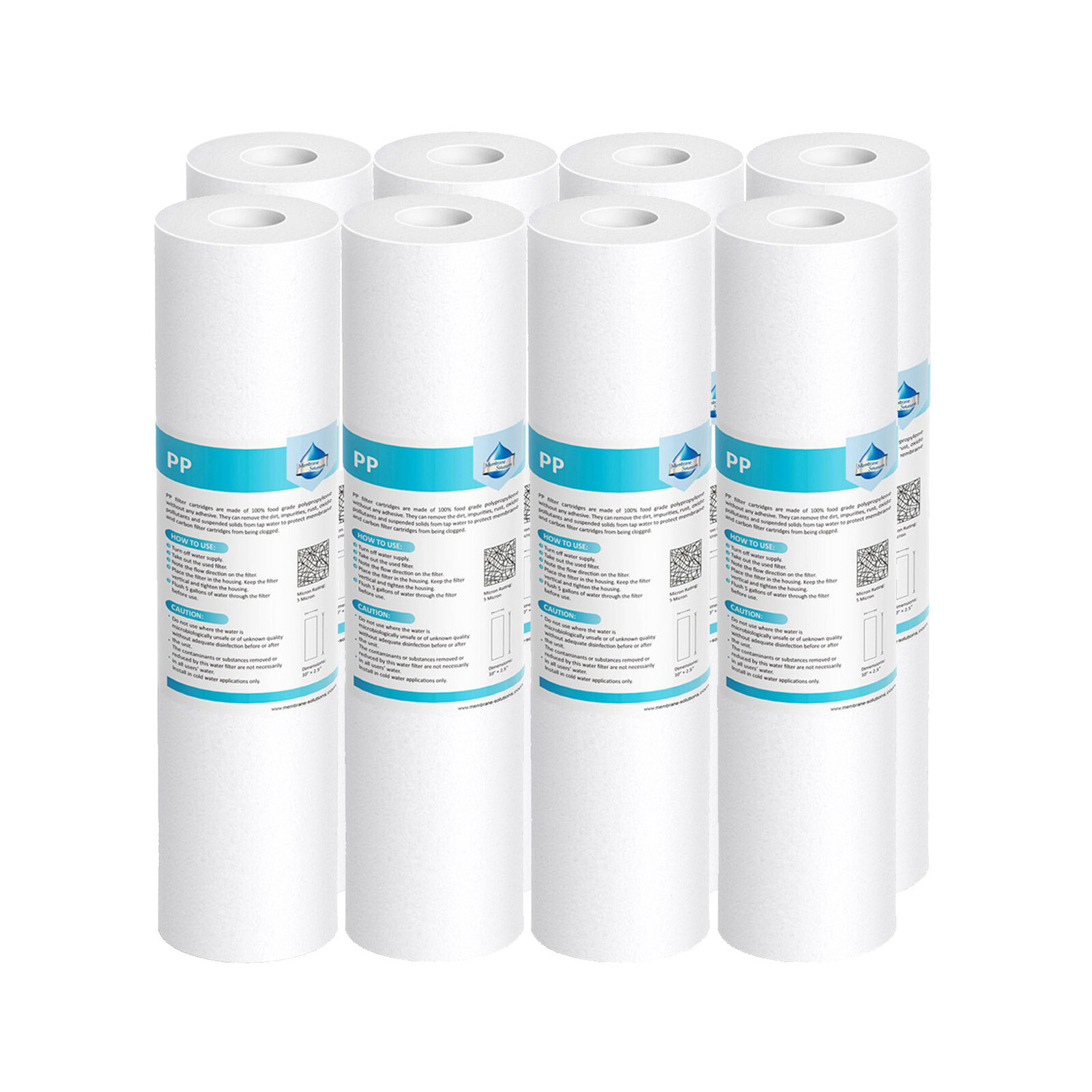 8 Pack 1/5/10/20/25/50 Micron 10″x2.5″ Sediment Water Filter Whole House Replace