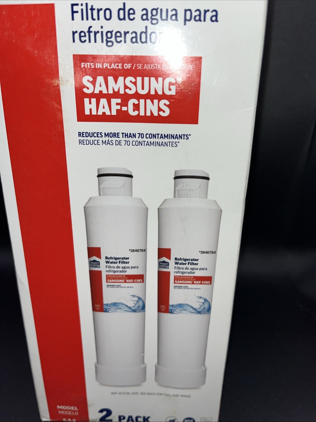 Project Source 3846784 Refrigerator Water Filter 4 Pack (2 Packs Of 2) New