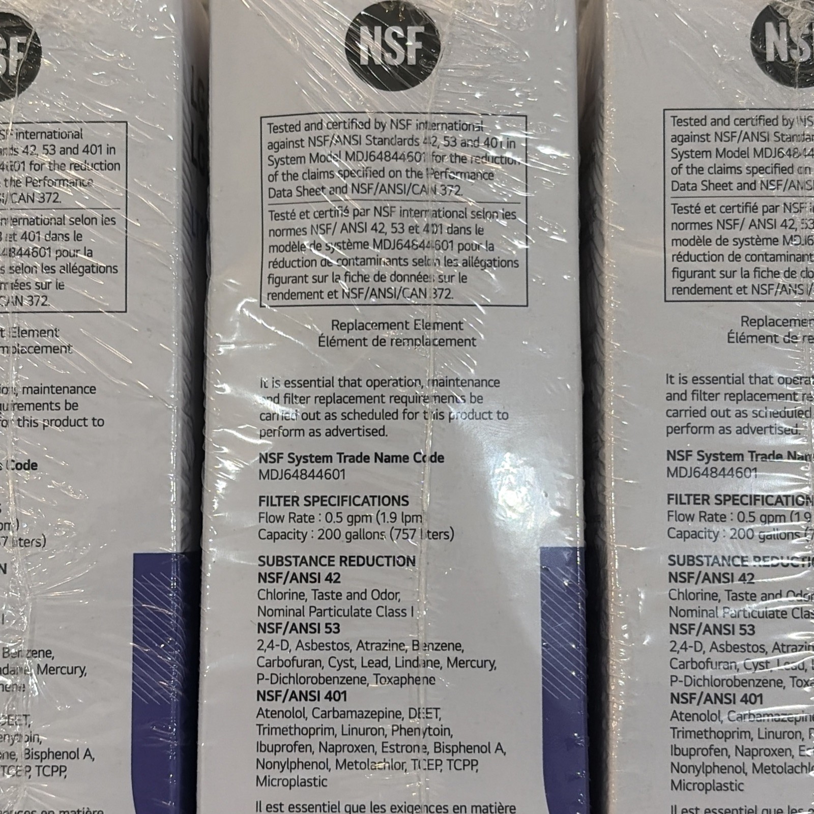 2 Pk X3 (6 Total) Genuine LG LT1000P2 Replacement Water Filters – New, Sealed