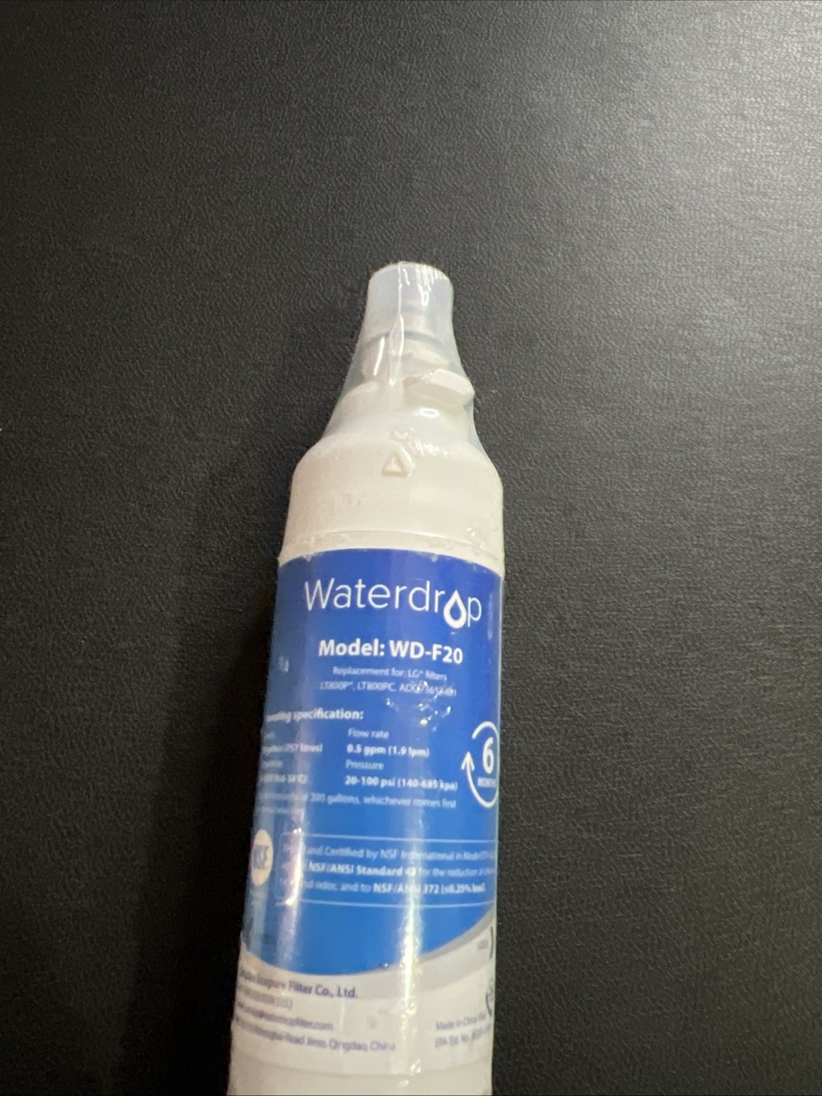 WaterDrop WD-F20 LG Refrigerator Water Filter for LT800P LT800PC ADQ73613401