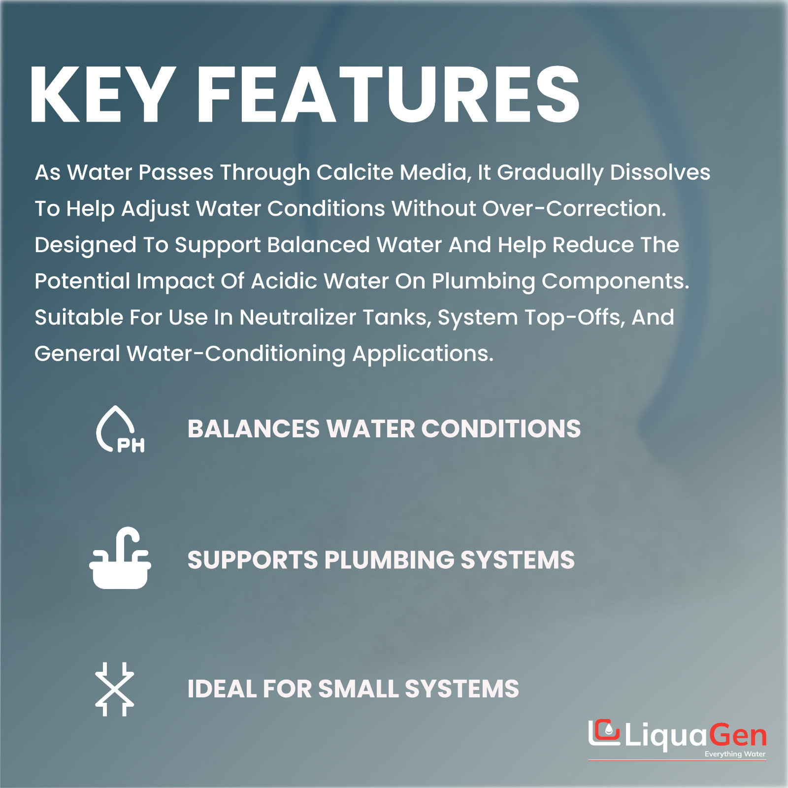 LiquaGen Calcite pH Neutralizer Media for Well Water Systems – Acid Neutralizing