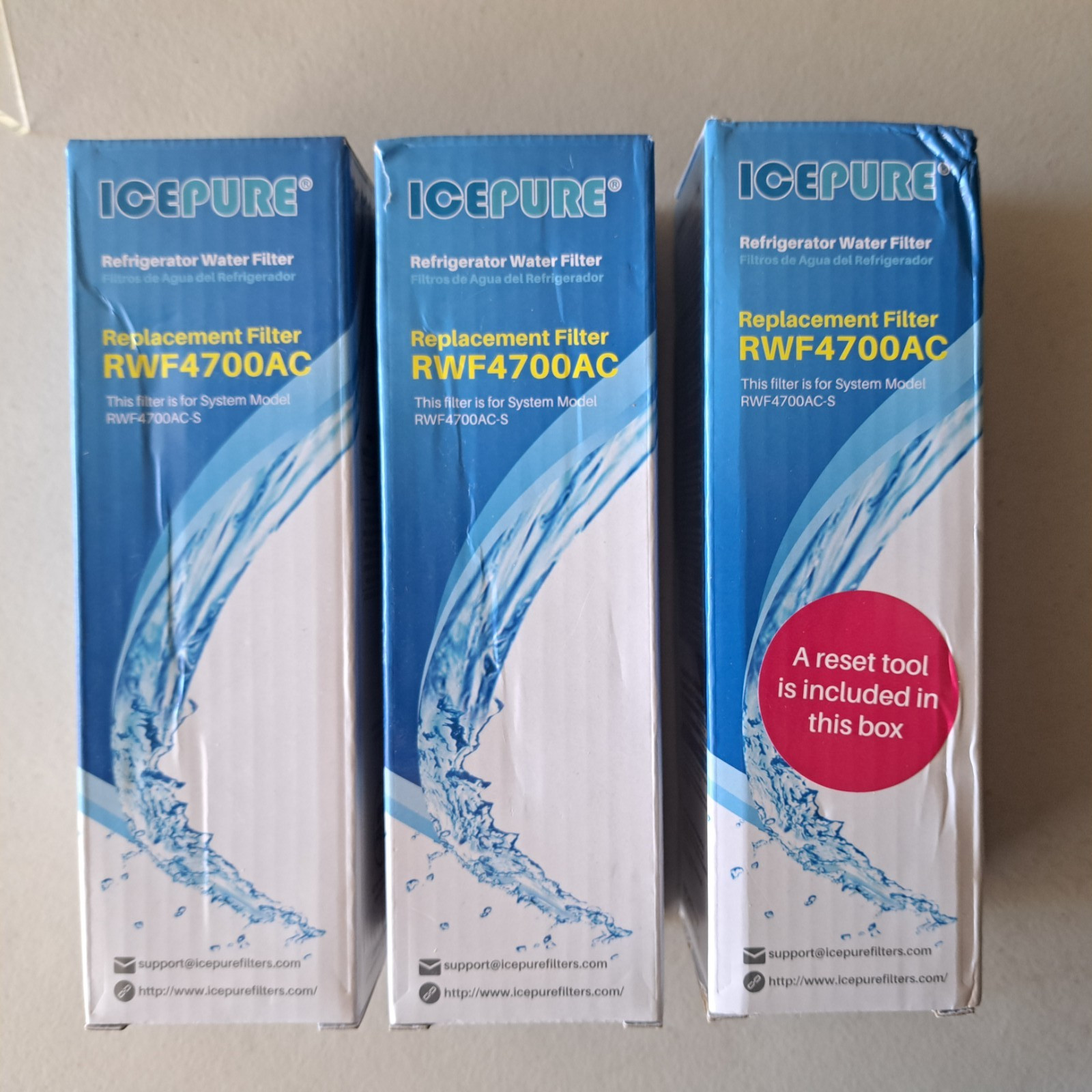 3 Pack ICEPURE RWF4700AC Water Filter LG LT1000P LT1000PC PCS NEW SEALED