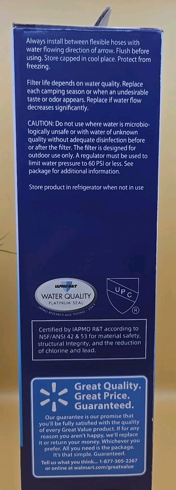 RV/Marine/Campers Water Filters 2 Pack #F200 By Great Value 3 Months (300 Gal)