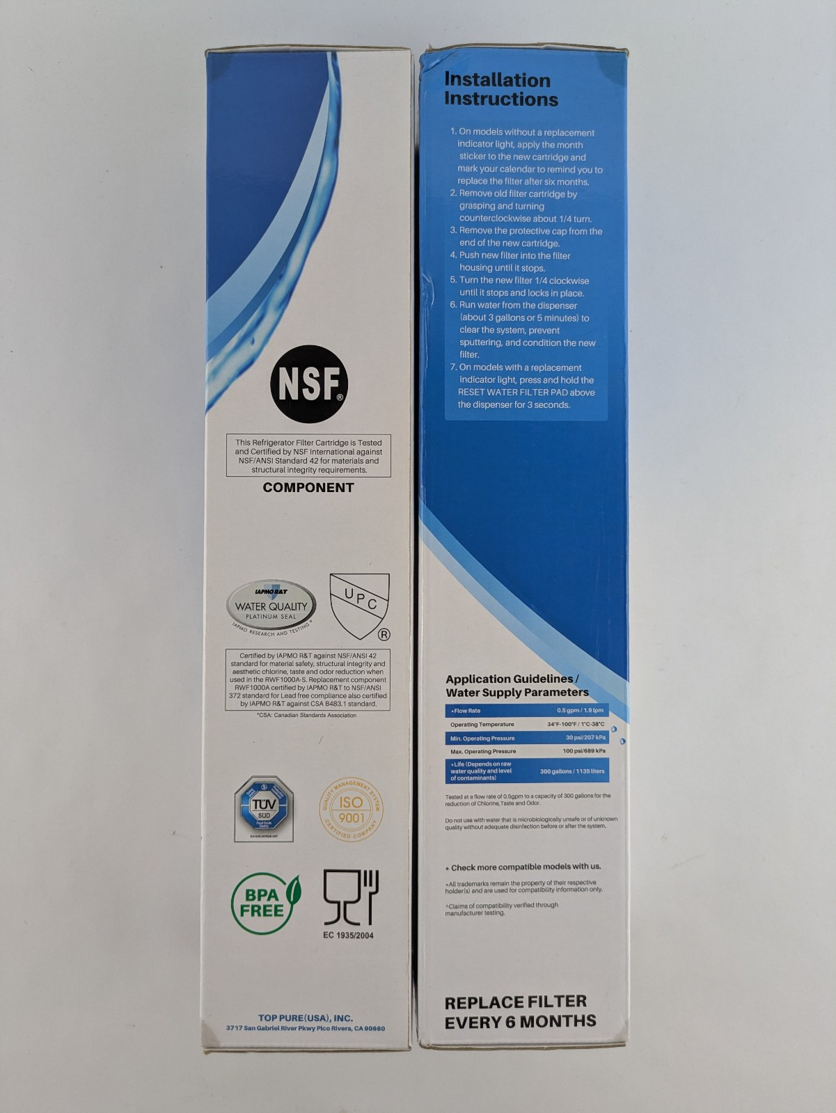 RWF1000A Refrigerator Water Filter Fit for LG LT600P 469990, RFC1000A – Lot of 2