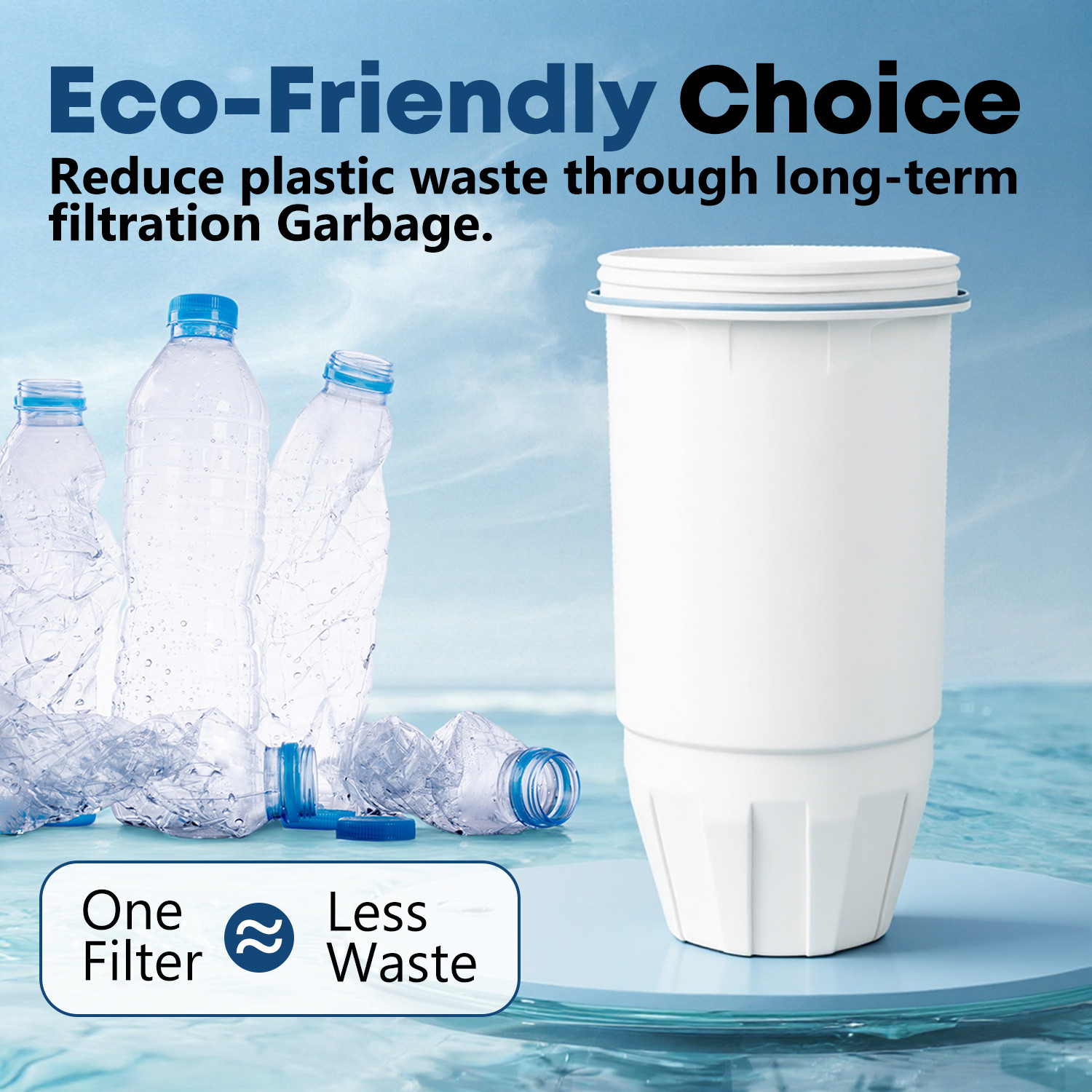 6x Upgraded Water Filter Compatible with Zero Pitcher Dispenser ZR-001 ZR-004