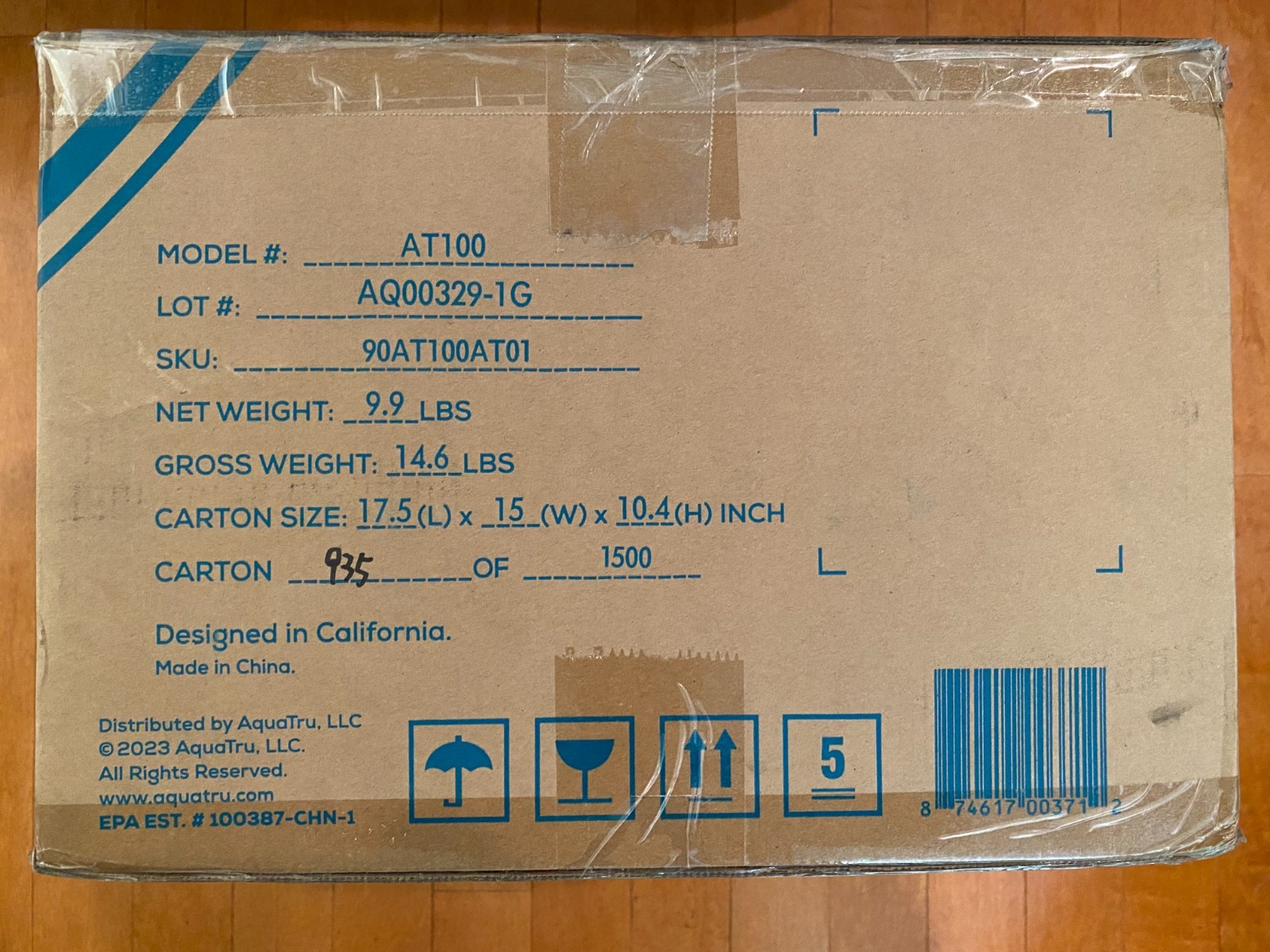 NEW AquaTru AT100 Carafe Countertop Reverse Osmosis Water Purifier Brand New