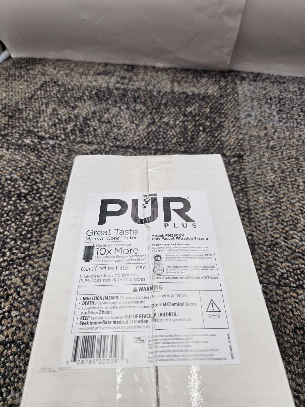 PUR PLUS FM2500V Faucet Vertical Mount Water Filtration System Filter Gray