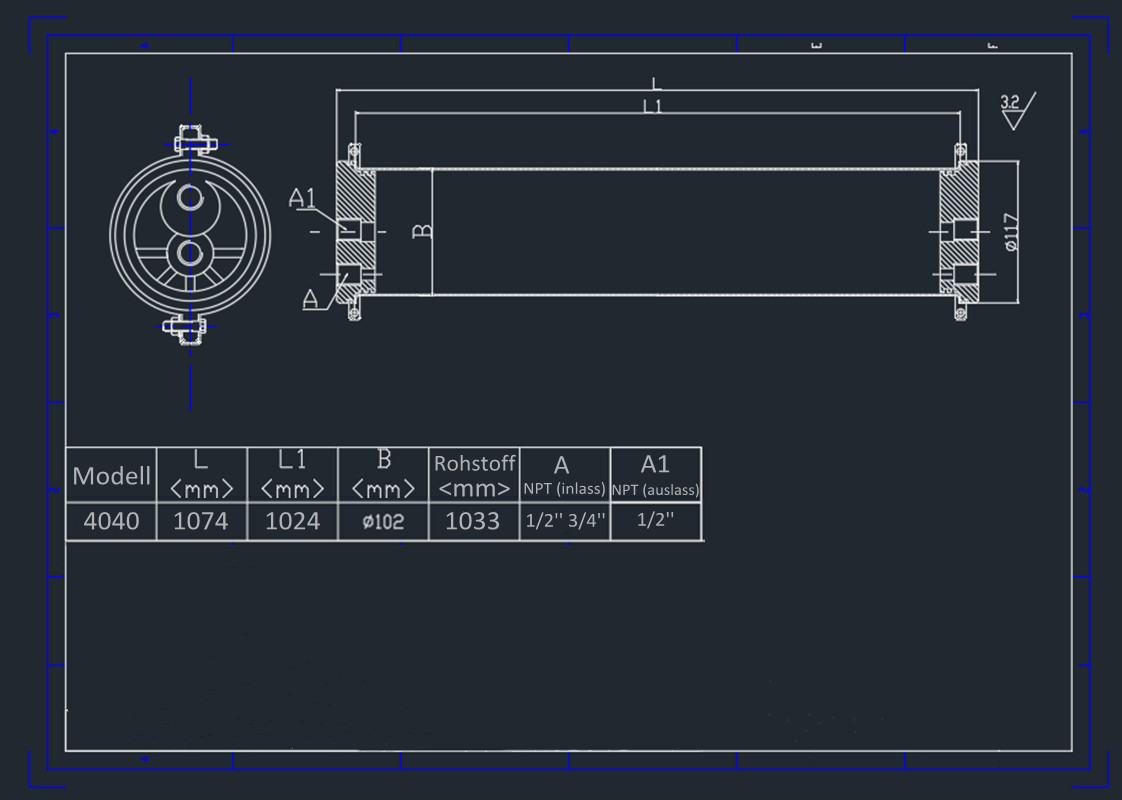 304 Stainless Steel 4040 RO Pressure Vessel Membrane Housing