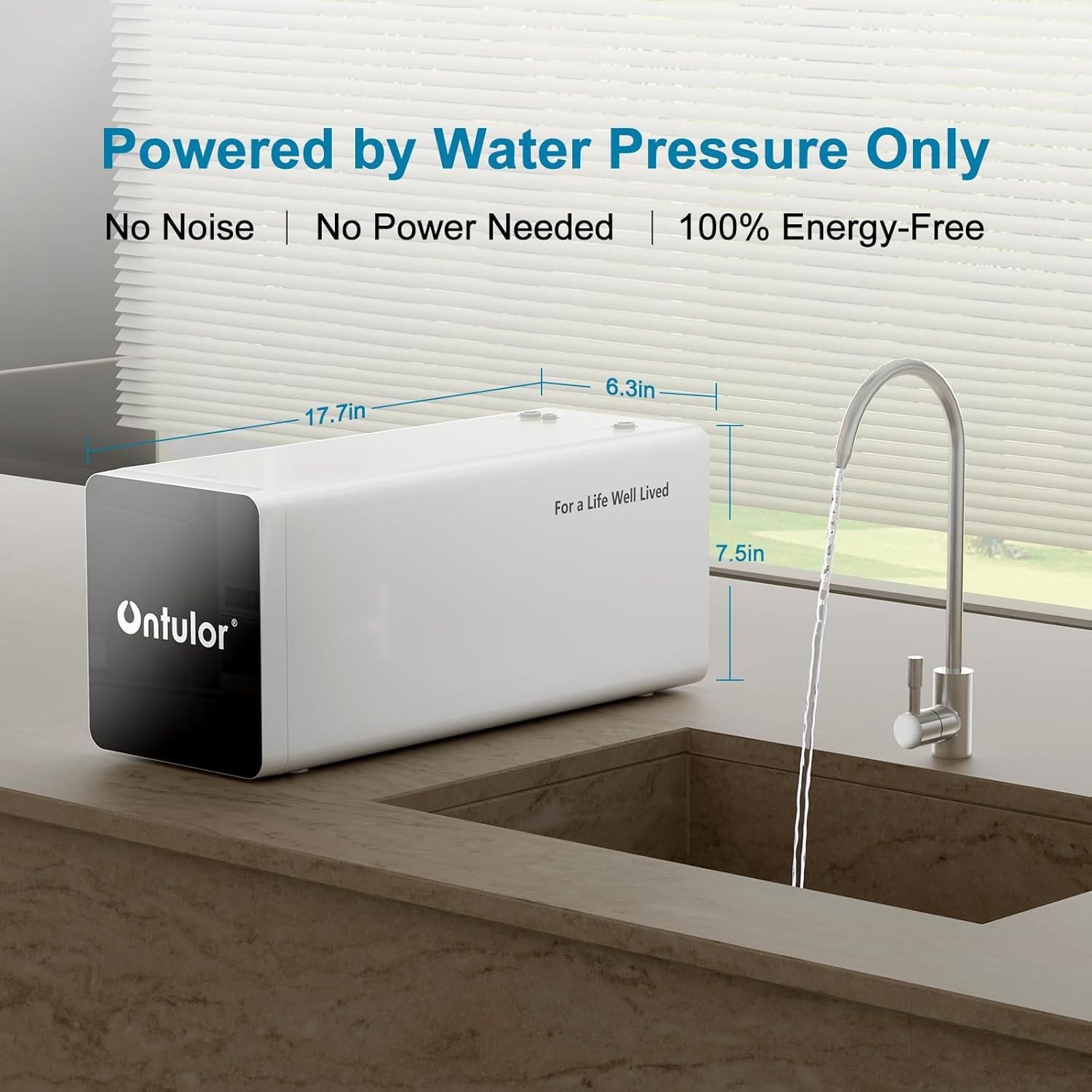Ontulor Reverse Osmosis System, 6-in-1 Tankless Filter Portable Water Purifier