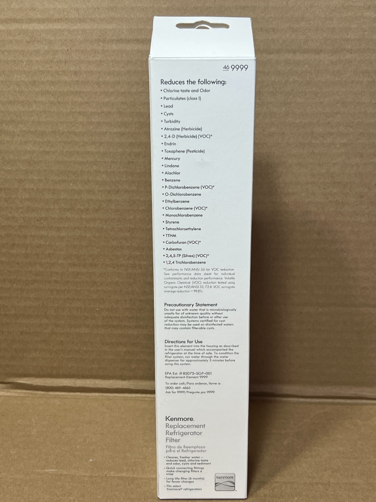 (1) Kenmore Clear 46-9999 OEM Replacement 6-Month Refrigerator Filter