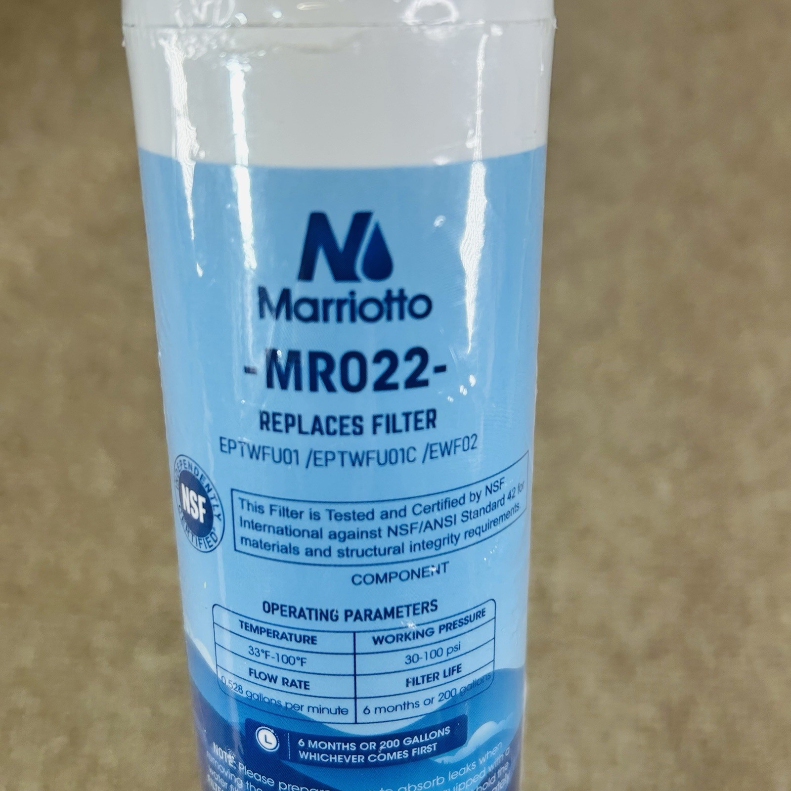Marriotto MR022 Replacement Water Filter – EPTWFU01/EPTWFU01C/EWF02