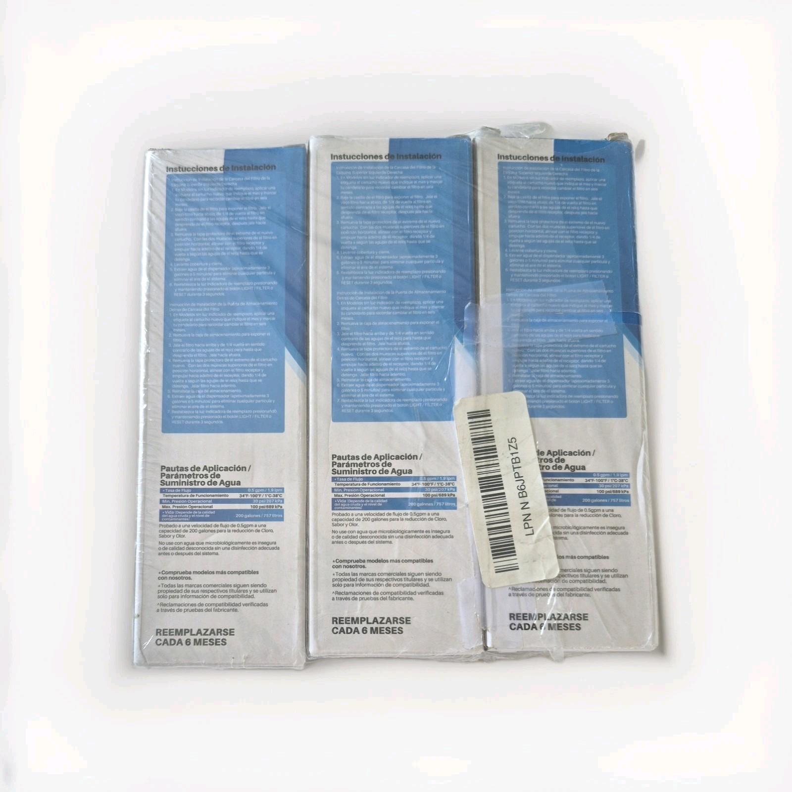 Ice Pure Refrigerator Filter, RWF4700AC, 3 Pack, for LG LT1000P and other models