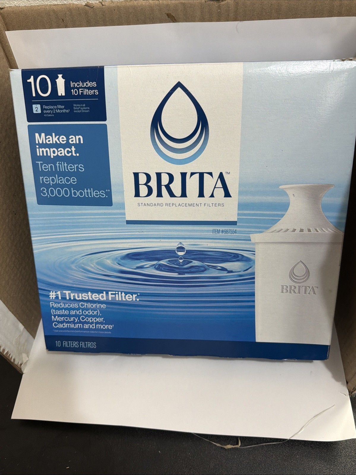Brita Replacement Water Filters, 10 pieces Box Damaged!