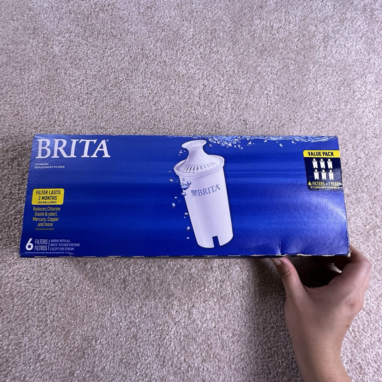 Brita Standard Water Filter Replacement Filters for Pitchers and Dispensers 6 PK