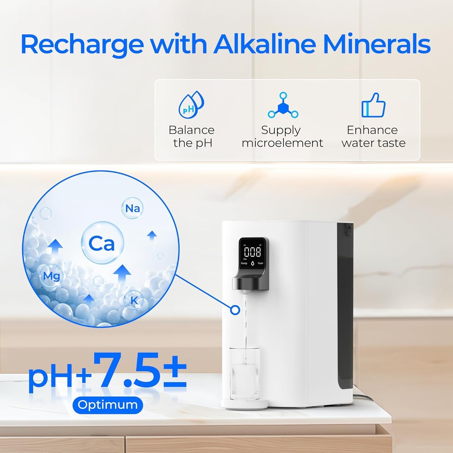 Waterdrop K19-SFK Reverse Osmosis Water Filter Countertop,Reduce PFAS,BPA Free
