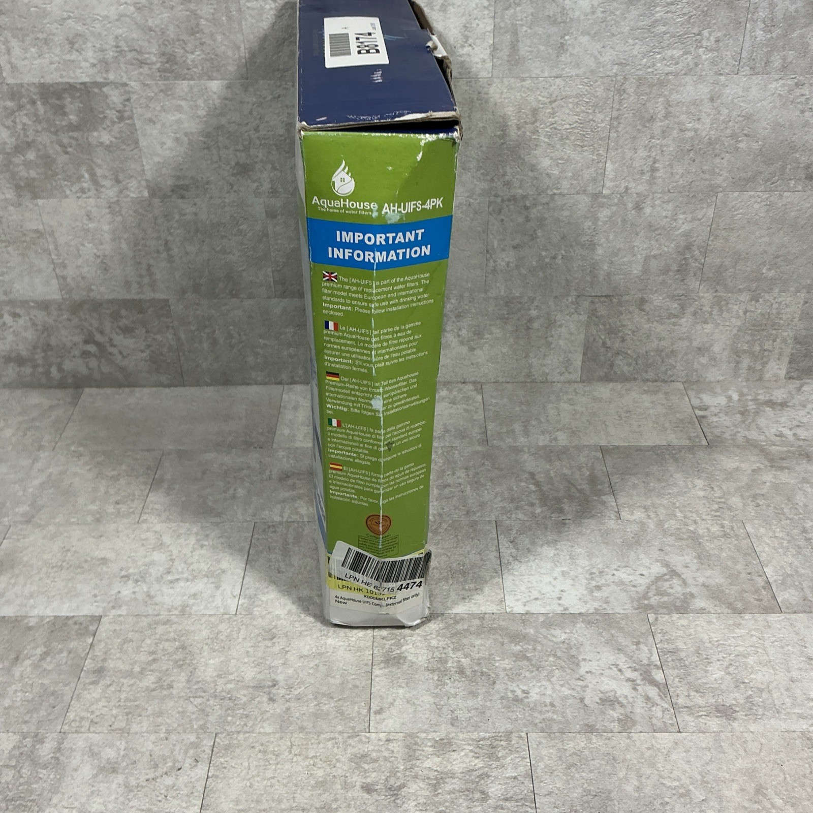 Aqua House Refrigerator Water Filter AH-UIFS-4PK New In Plastic