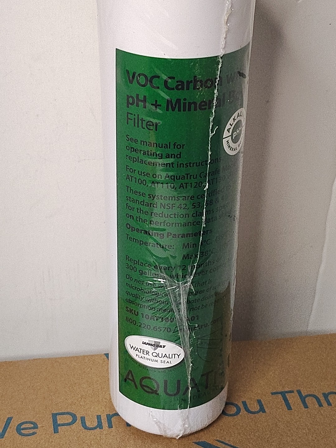 1- Aquatru Stage 4 Carbon PH+ Mineral Water Filter for Countertop CARAFE AT100