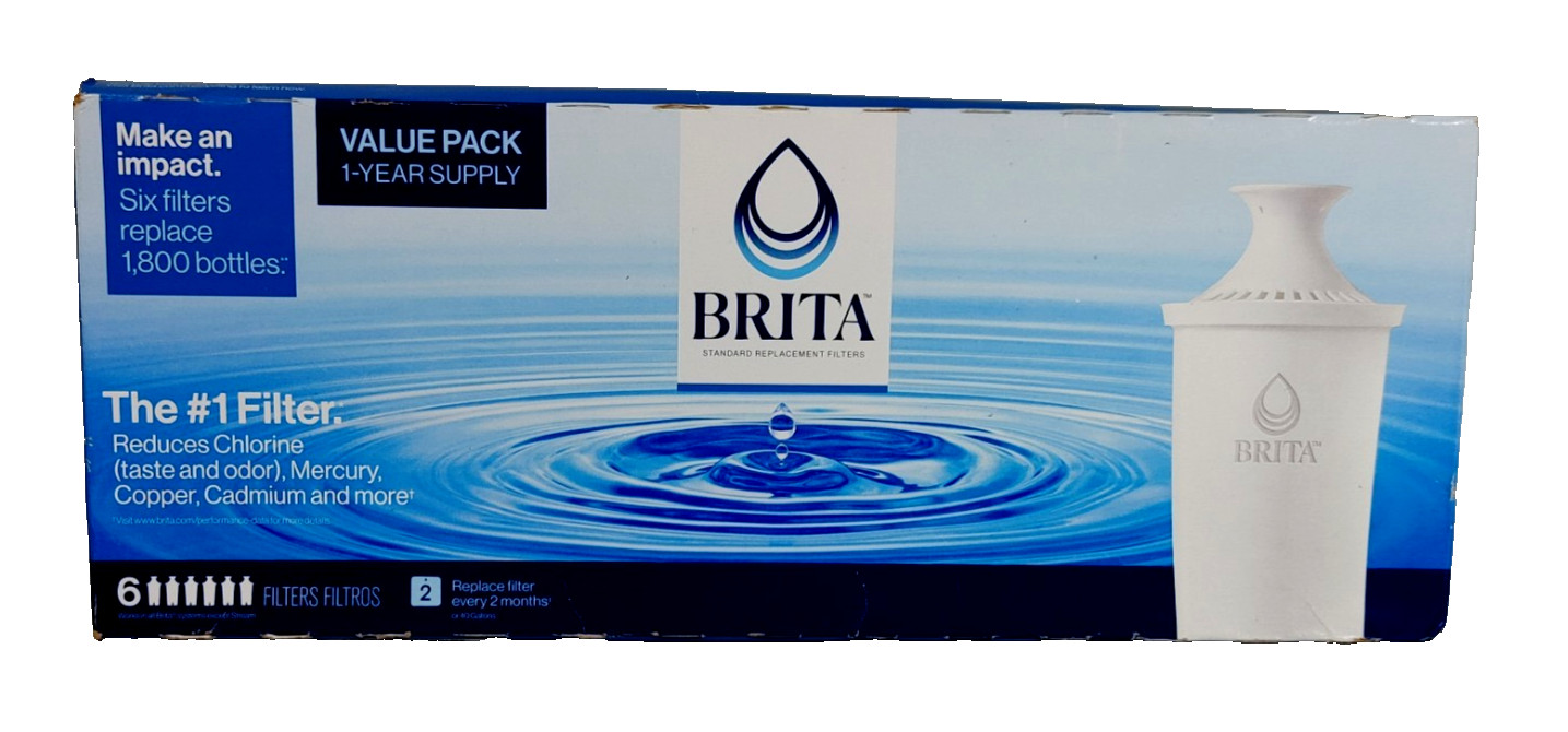 6 Lot OEM Brita 6 Pk Standard Replacement Filters Pitcher Dispenser Water Filter