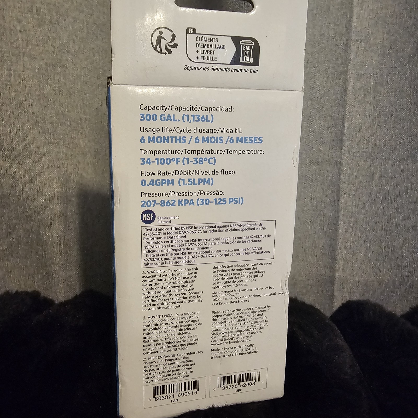 Samsung Genuine Filter for Refrigerator Water and Ice DA29-00003G Carbon Block