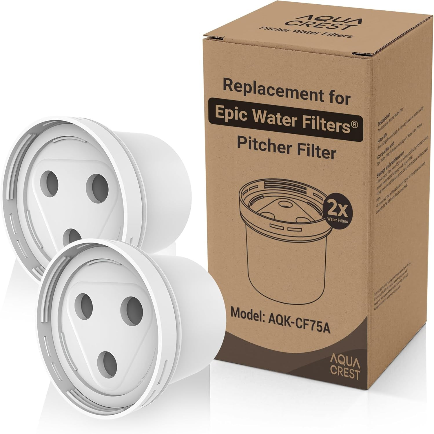 2 Packs Filter Replacement for All Epic Water Filters® Pitchers and Dispensers,