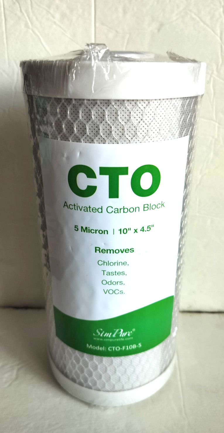 SimPure CTO-F10B-5 Activated Carbon Block CTO Water Filter 10X4.5″