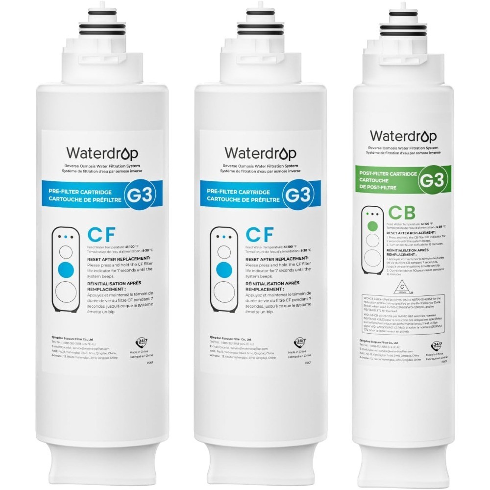 Reverse Osmosis System Replacement Water 3-Stage Combo Pack 2 x G3-N1CF