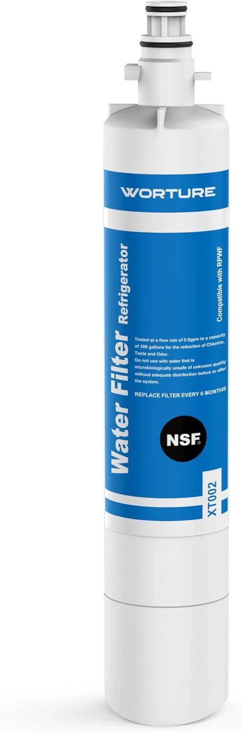 Worture XT002 Refrigerator Water Filter for RPWF, RWF1063, NSF 42 Certified NEW