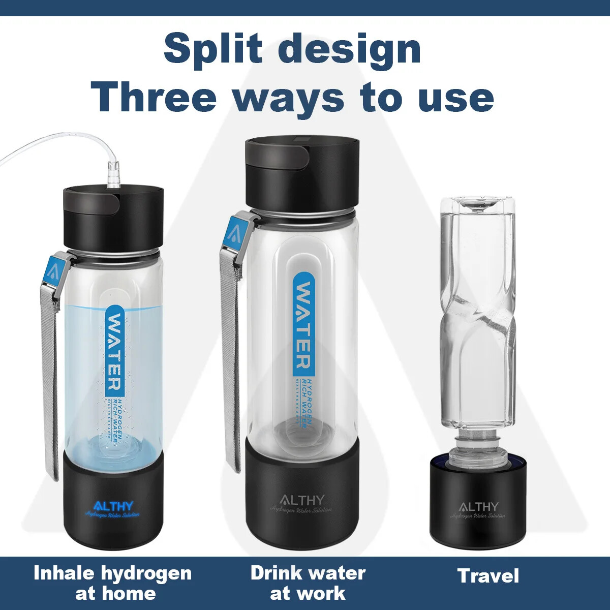 ALTHY Hydrogen Water Generator Bottle SPE+PEM Technology, 4000mAh Plus battery