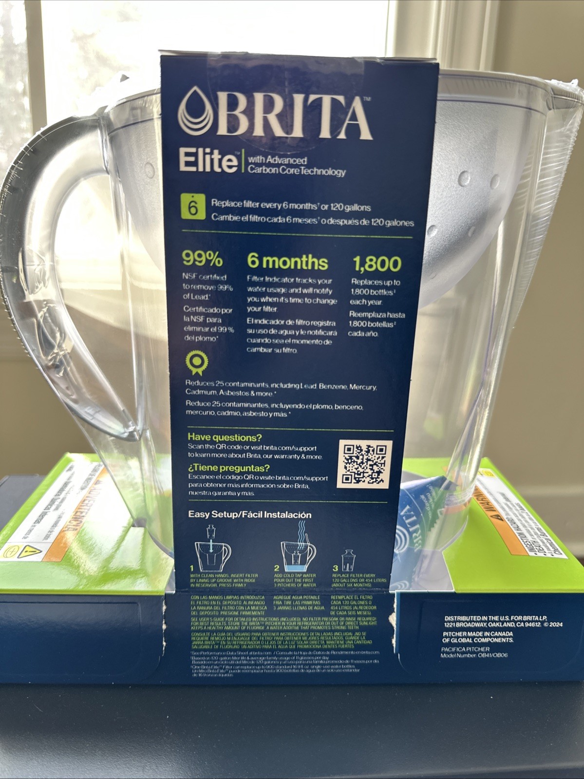 Brita 10-Cup Water Filter Pitcher (New in Box) with 2 Elite Filter
