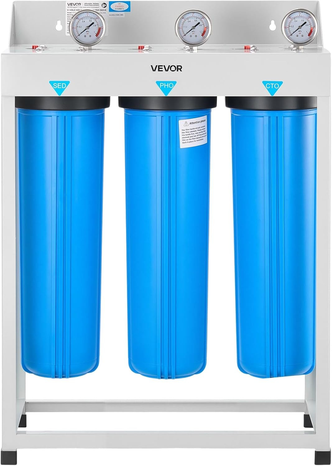 3-Stage Whole House Water Filter System – Reduces Chlorine, Odor & Rust