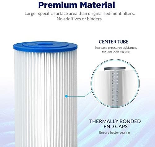 Membrane Solutions 20 Micron Pleated Water Filter Home 10″x4.5″ Whole House H…