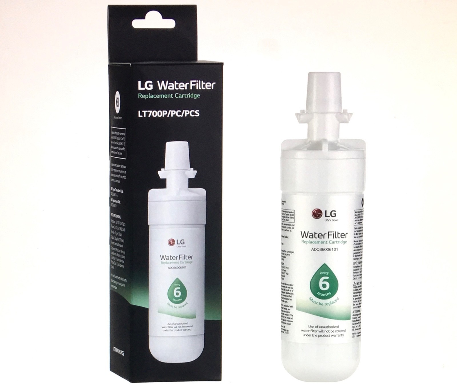 LG 6 Month / 200 Gallon Capacity Replacement Refrigerator Water Filter 6-pack