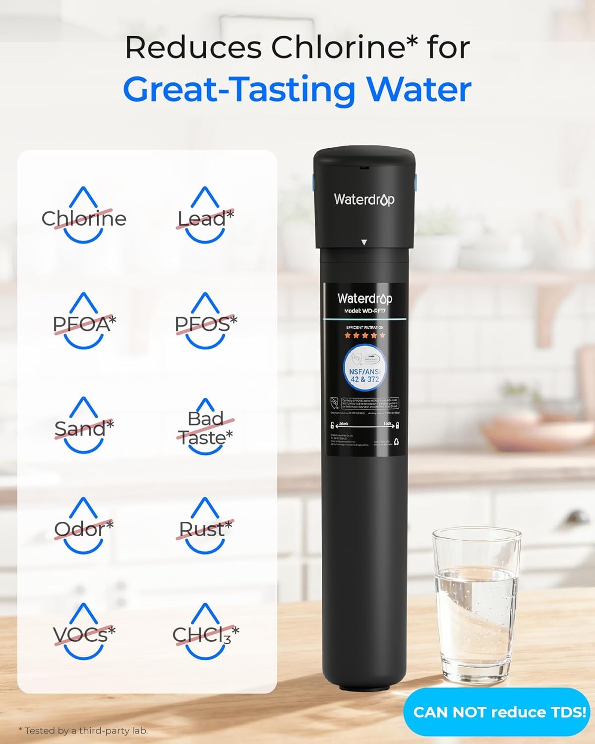 Waterdrop 17UA Under Sink Water Filter System, 19K Gallons