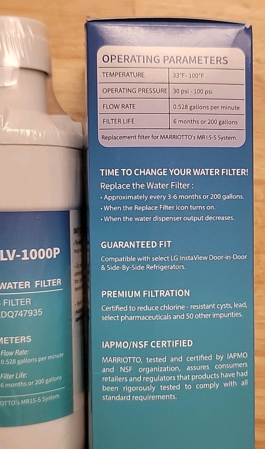 LG LT1000P ADQ747935 MDJ64844601 Water Filter Cartridge