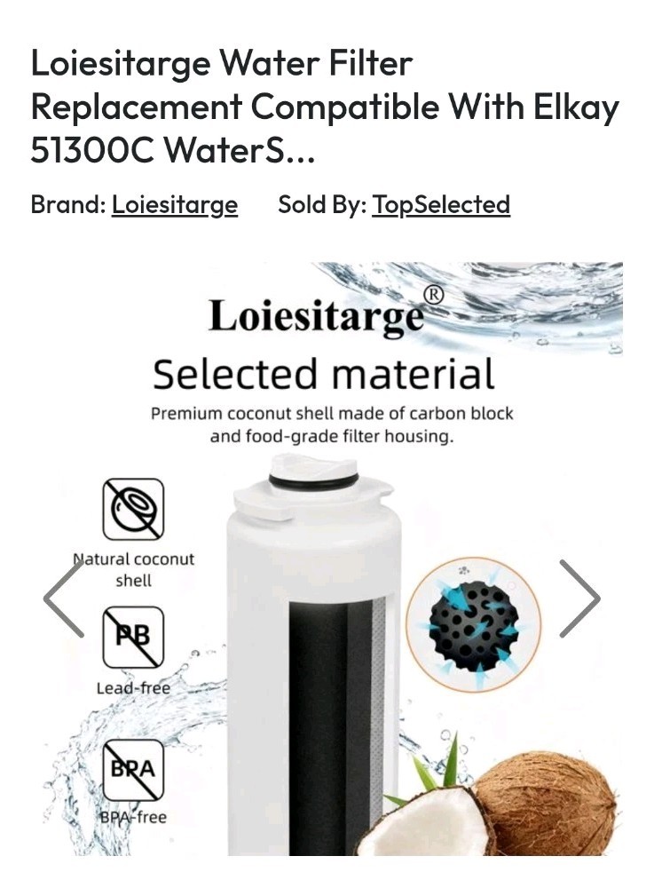 Lot Of 4 Water Filter Replacements Compatible With Elkay 51300C WaterSentry.