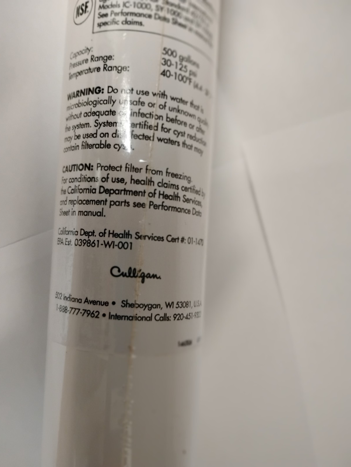 Culligan IC-1000R-D Water Filter