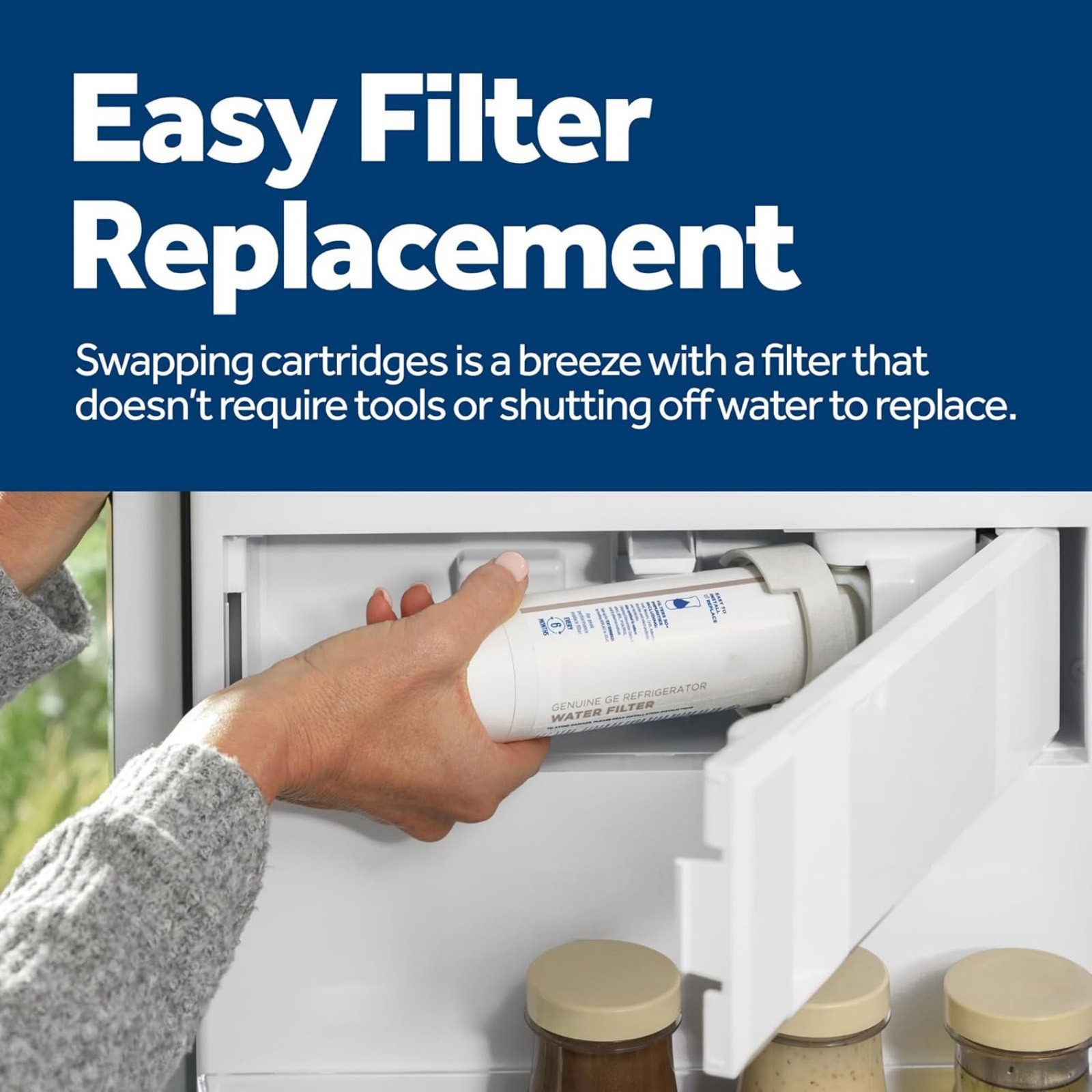 For GE XWFE Refrigerator Water Filter No Chip Replacement Cartridge Included