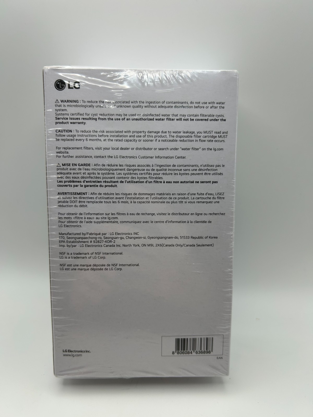 LG LT1000P2 6-Month / 200 Gallon Refrigerator Replacement Water Filter (2 PACK)