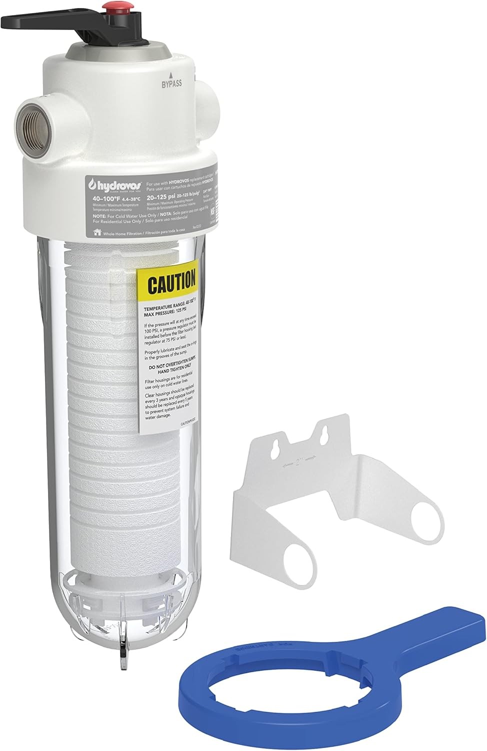 HYDROVOS 10in Whole House Water Filter System NSF 3/4in Stainless #R049