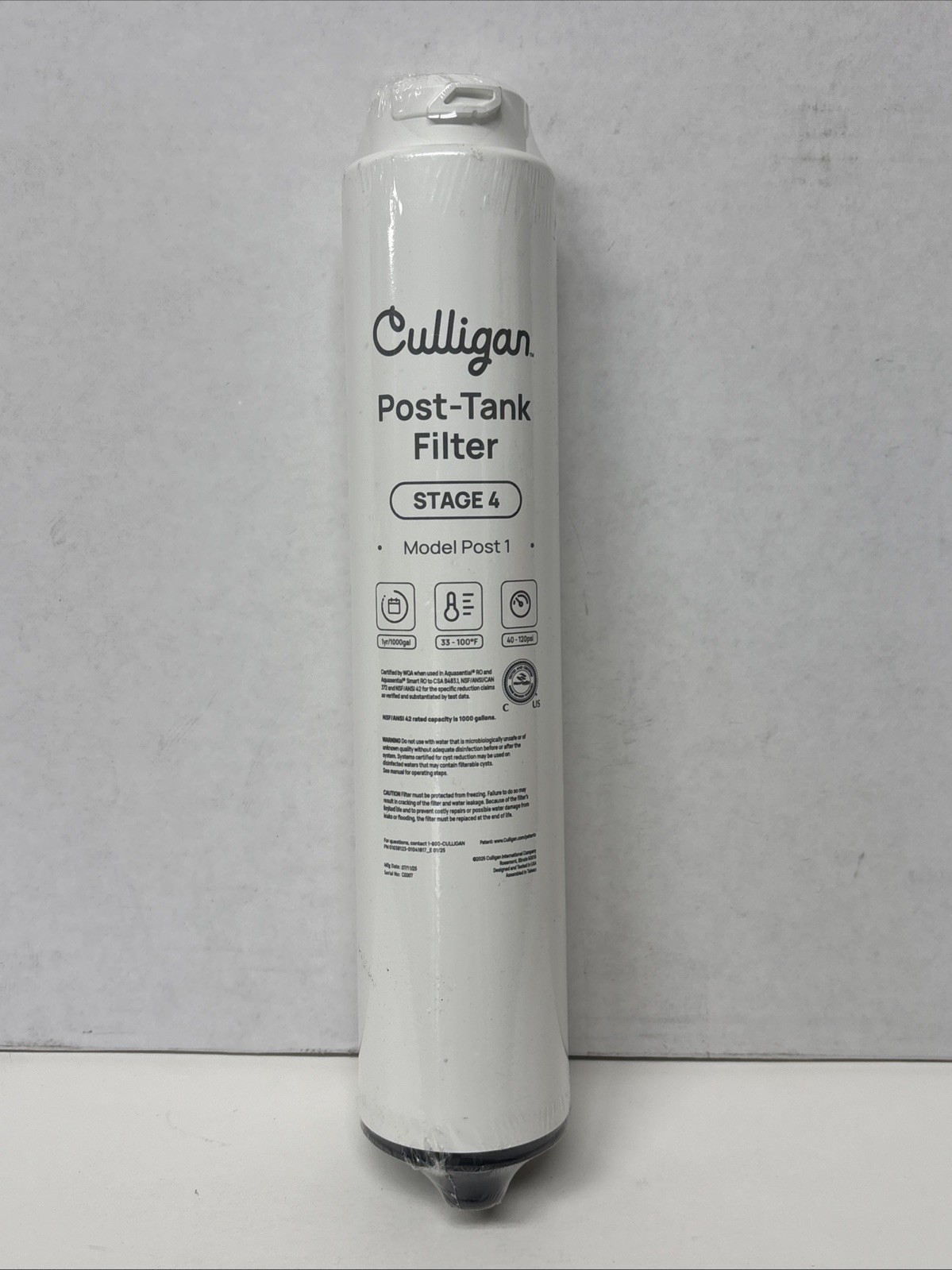 Culligan Post-Tank Filter Stage 4 Cartridge Replacement Filter Model Post 1