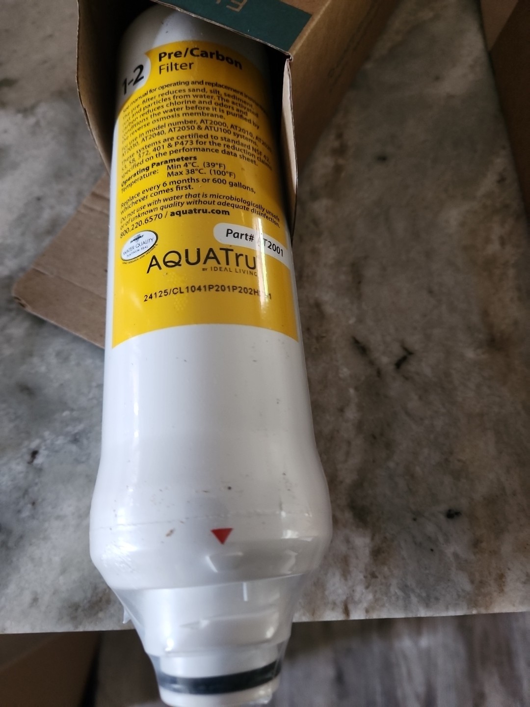 AquaTru Pre-Carbon Stages 1-2 Yellow Label New Sealed