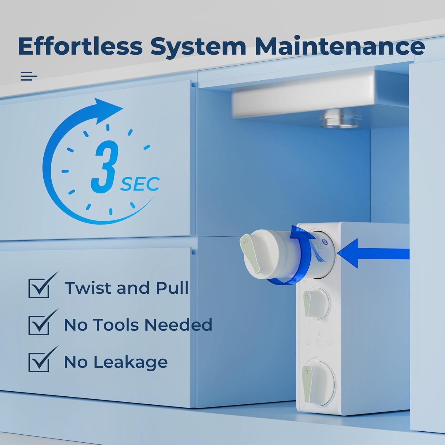iSpring RO500AK-ORB Tankless RO System, 500 GPD, Alkaline, w/ 2-Year Filter Set