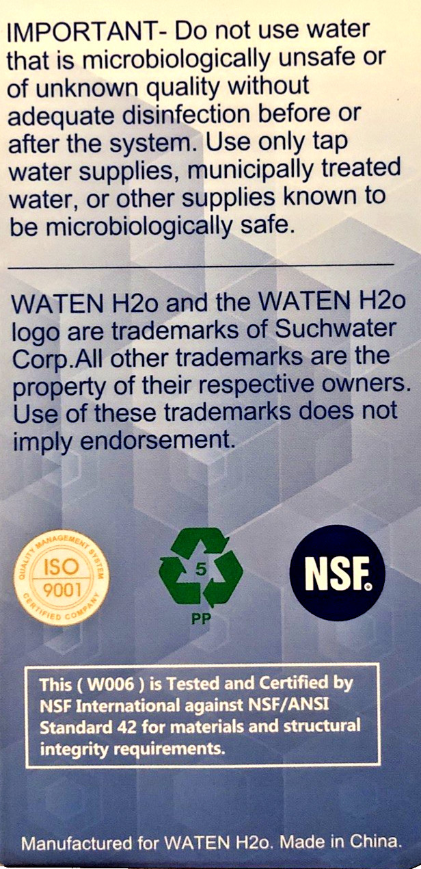 Waten H20 Water Replacement Filter WF3CB For Frigidaire & Kenmore Lot of 2